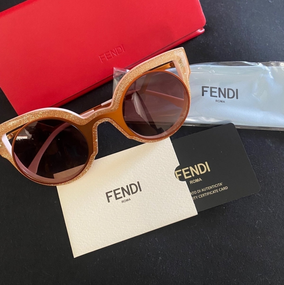 FENDI Orange Glitter Pink Sunglasses